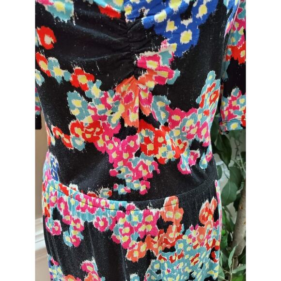 Jason Wu Women's Black Floral Sweetheart Neck Half Sleeve Knee Length Dress L - Picture 3 of 12